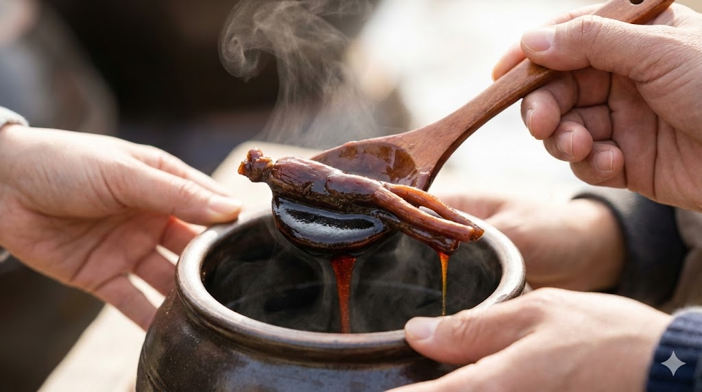 진한 홍삼 농축액과 홍삼차