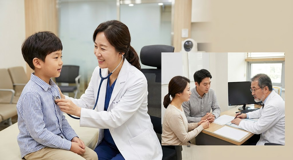 병원에서 딸꾹질 진료를 받는 환자